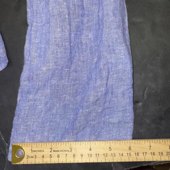 Tahari 100% Linen Blue Lightweight Boho Beach Quiet Luxury Minimalist Blouse 1X - Picture 14 of 14